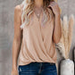 V Neck Draped Wrap Tank Top