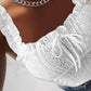 Eyelet Embroidery Frill Hem Tank Top