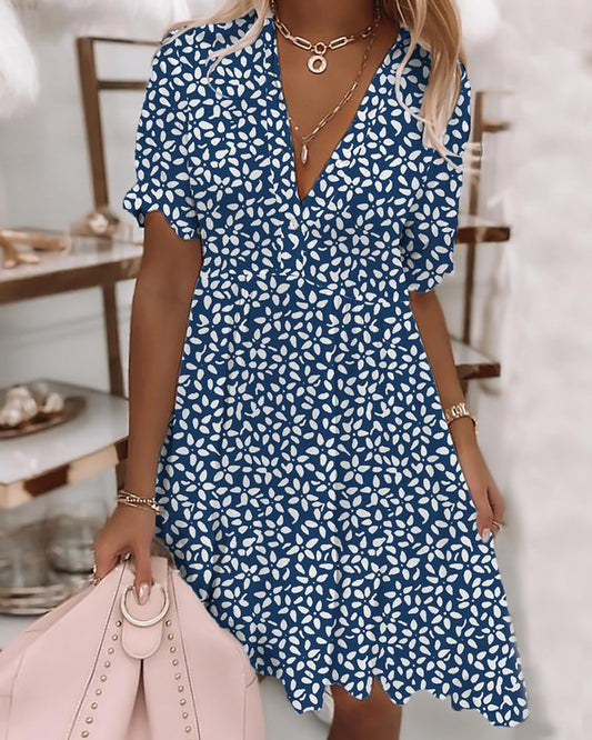 Ditsy Floral Print Casual Dress