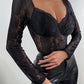 Long Sleeve Sheer Mesh Lace Top