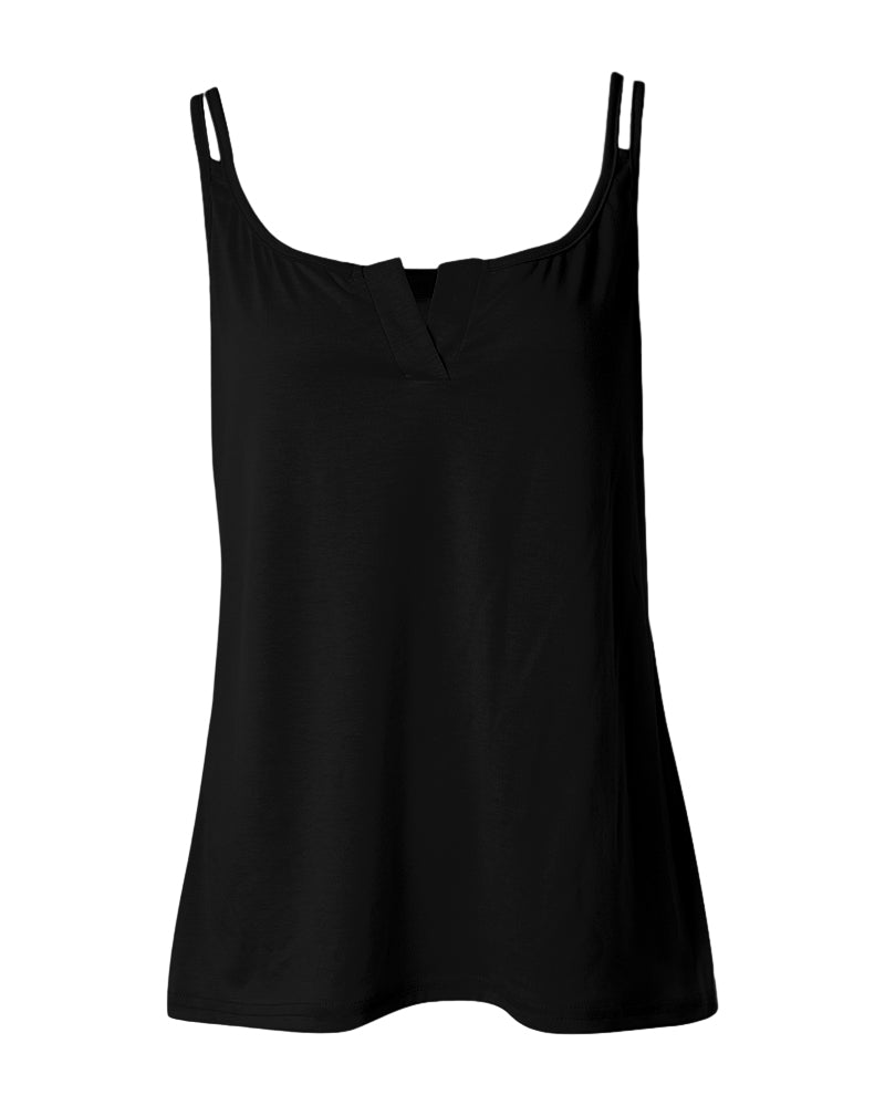 Notch Neck Double Strap Tank Top