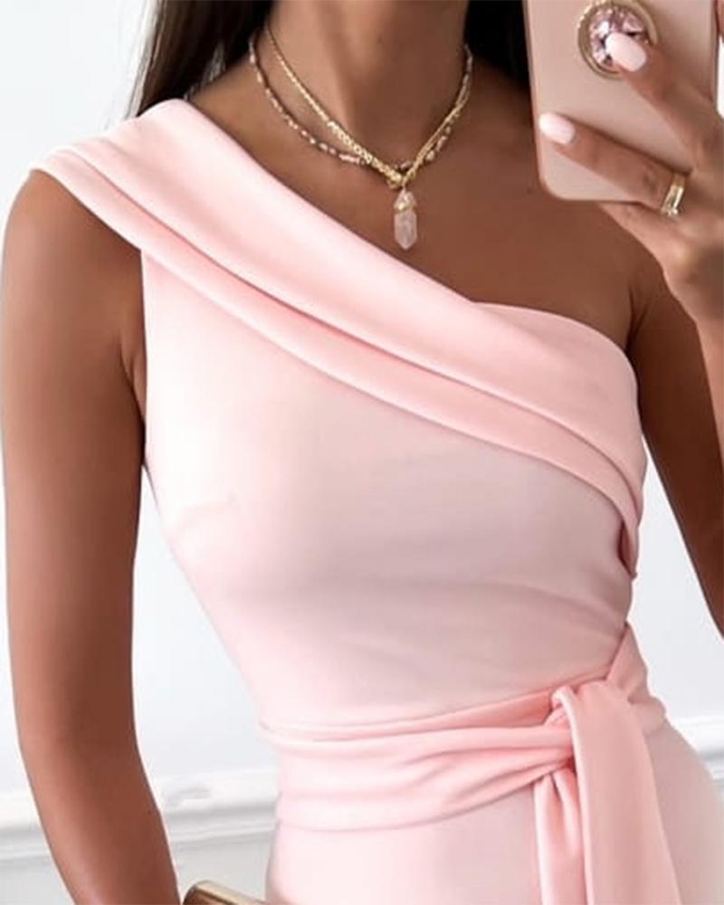 One Shoulder Tied Detail Party Dress