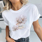 Print Studded Beaded Casual T shirt