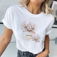 Print Studded Beaded Casual T shirt