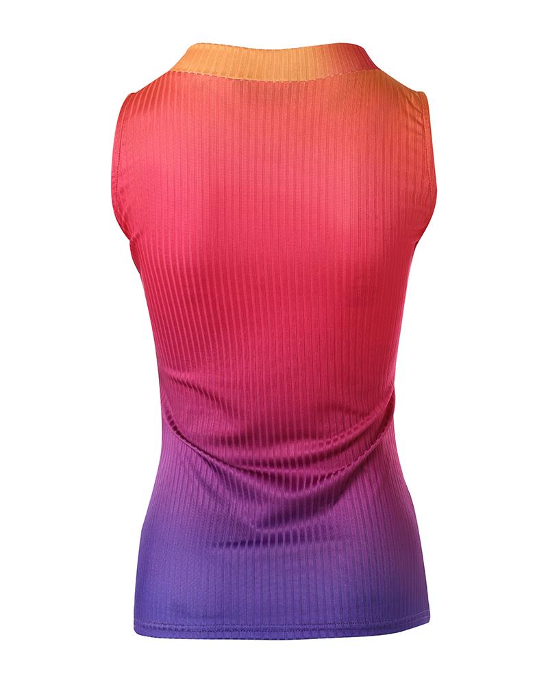 Ombre Ribbed Casual Tank Top