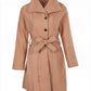 Button Front Longline Coat With Belt