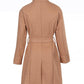 Button Front Longline Coat With Belt