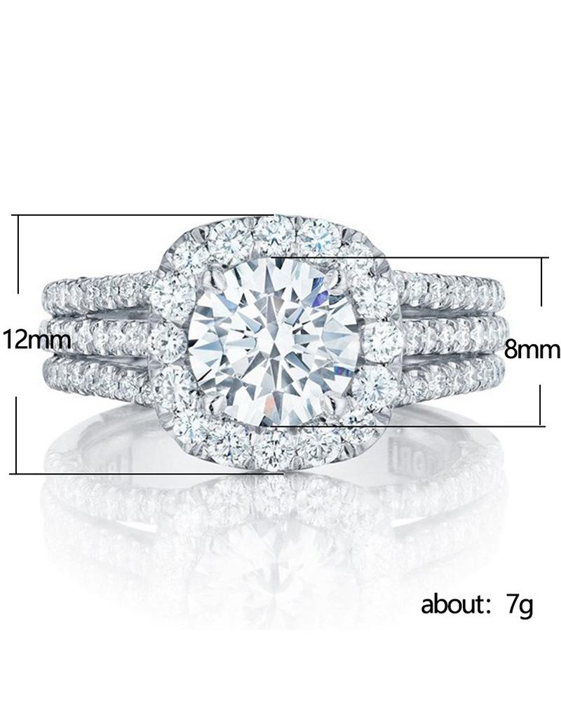 1pc Square Shaped Allover Rhinestone Ring