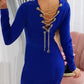 Chain Decor Cowl Neck Dress