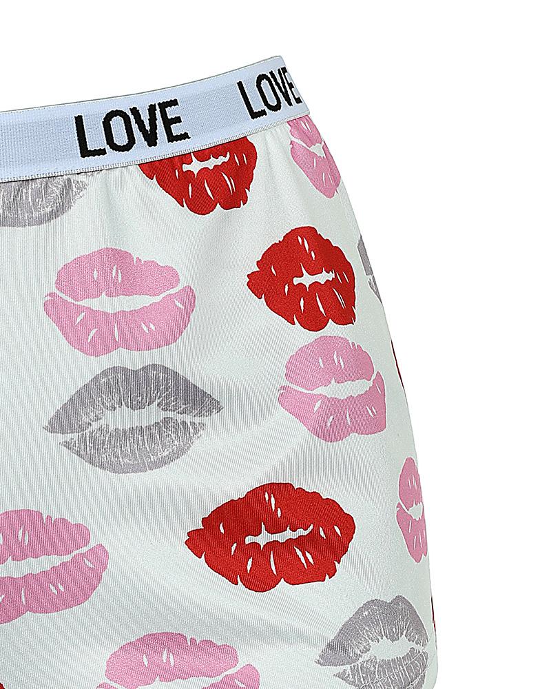 Letter Lip Print High Waist Panty