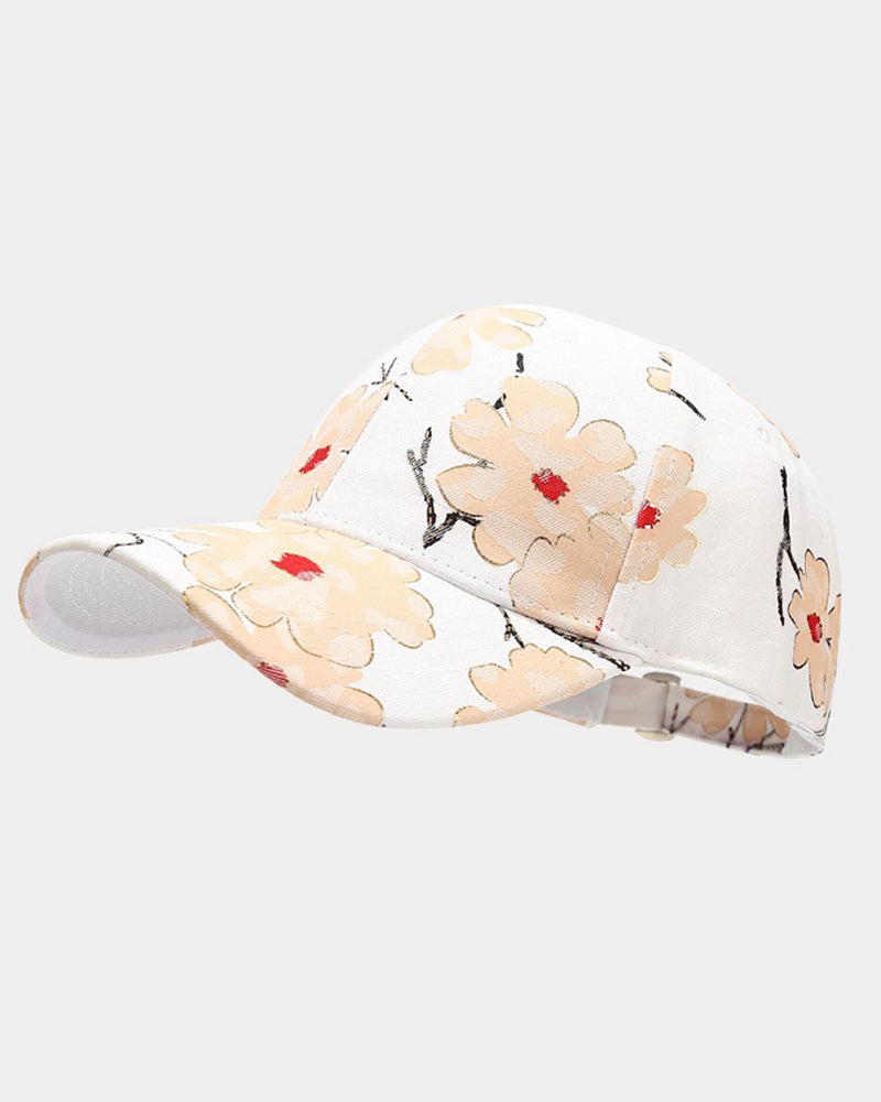 Floral Leopard Print Baseball Cap