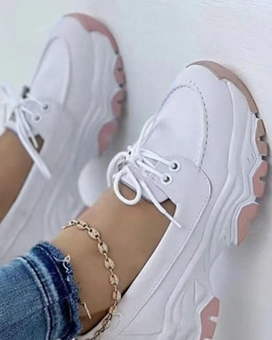 Lace up Slip On Casual Sneakers