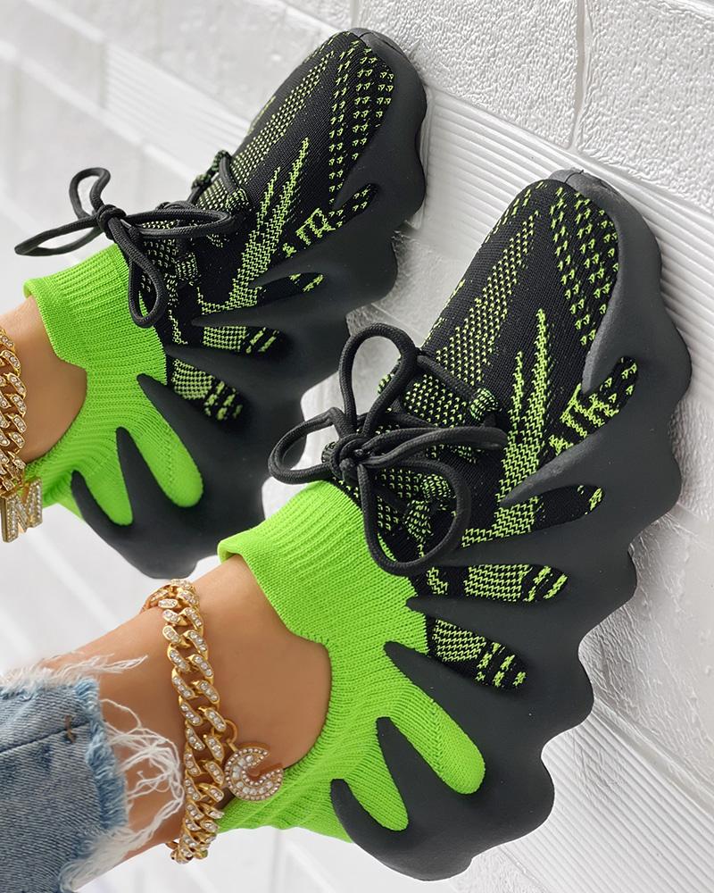 Comfort Colorblock Lace up Octopus Sneakers