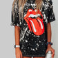 Splatter Paint Lip Print T Shirt