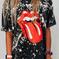 Splatter Paint Lip Print T Shirt