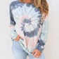 Tie Dye Print O neck Sweatshirt