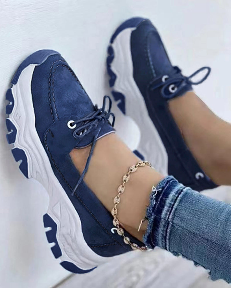 Lace up Slip On Casual Sneakers