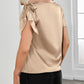 Bowknot Decor Short Sleeve Satin Top