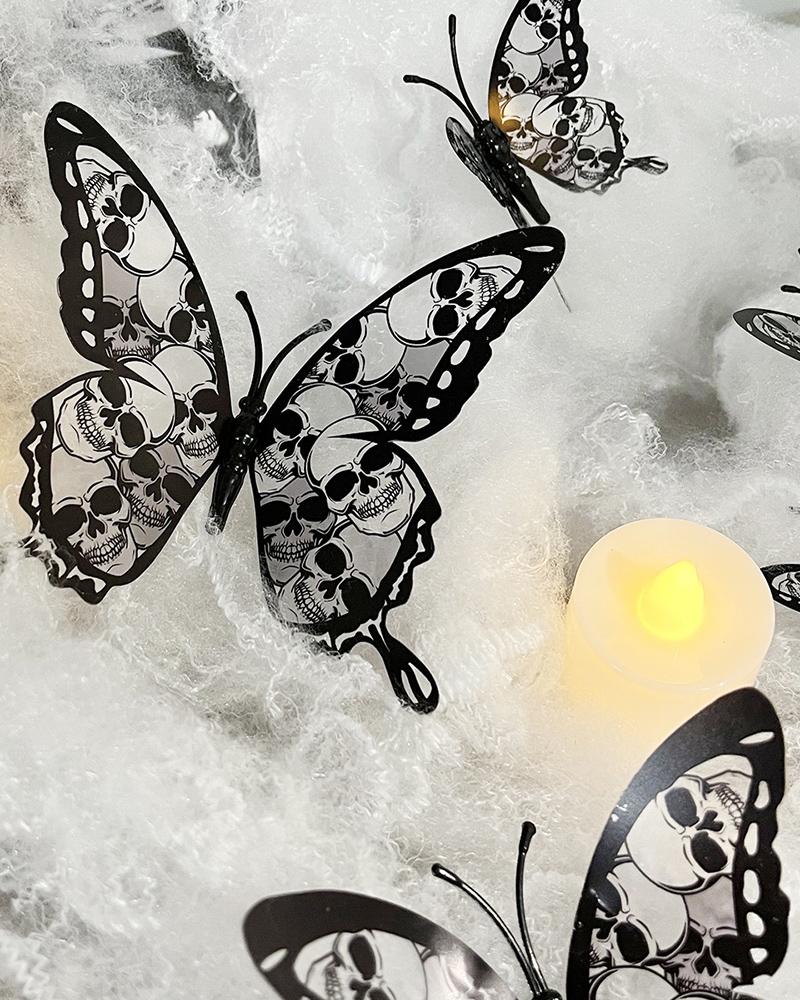 12pcs Halloween Decorations DIY Realistic Butterfly Wall Decor