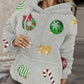Christmas Sequin Graphic Pattern Hooded Sweatshirt