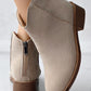 Zipper Design Chunky Heel Ankel Boots