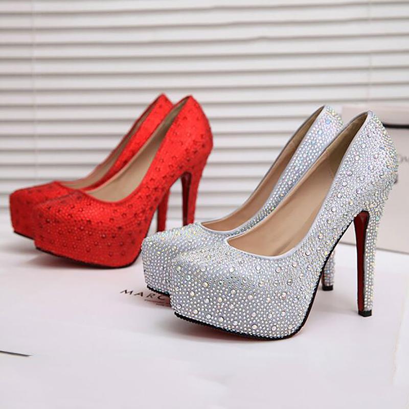 Sparkly Shiny Strappy Stiletto High Heels