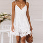 Spaghetti Strap V Neck Lace Dress