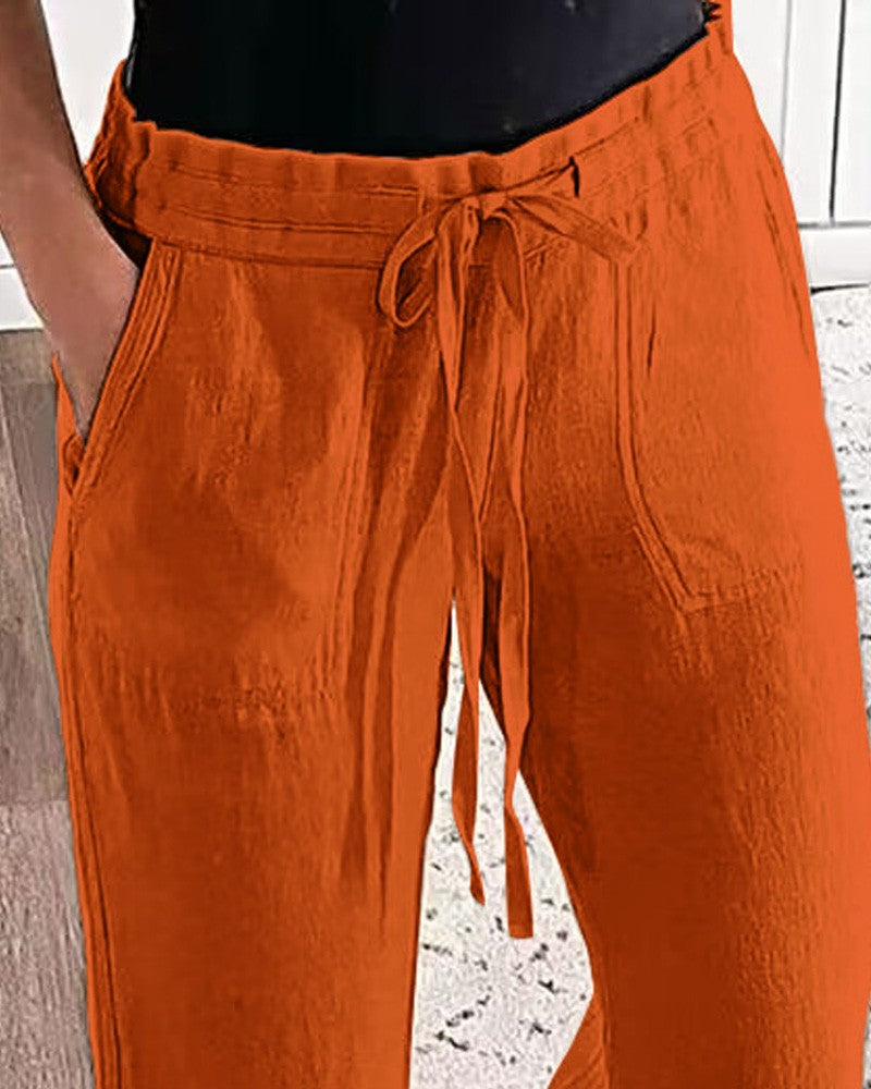 Drawstring Pocket Design Casual Pants