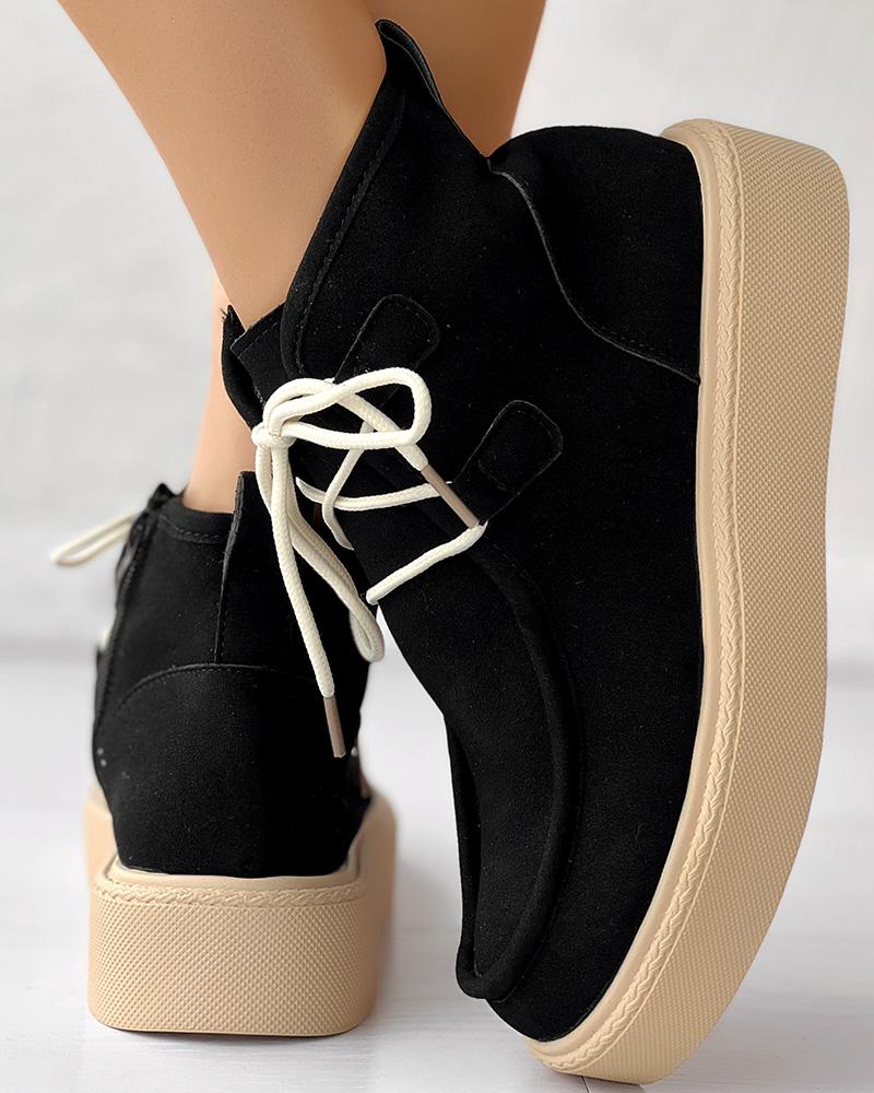 Lace up Platform Ankle Boots