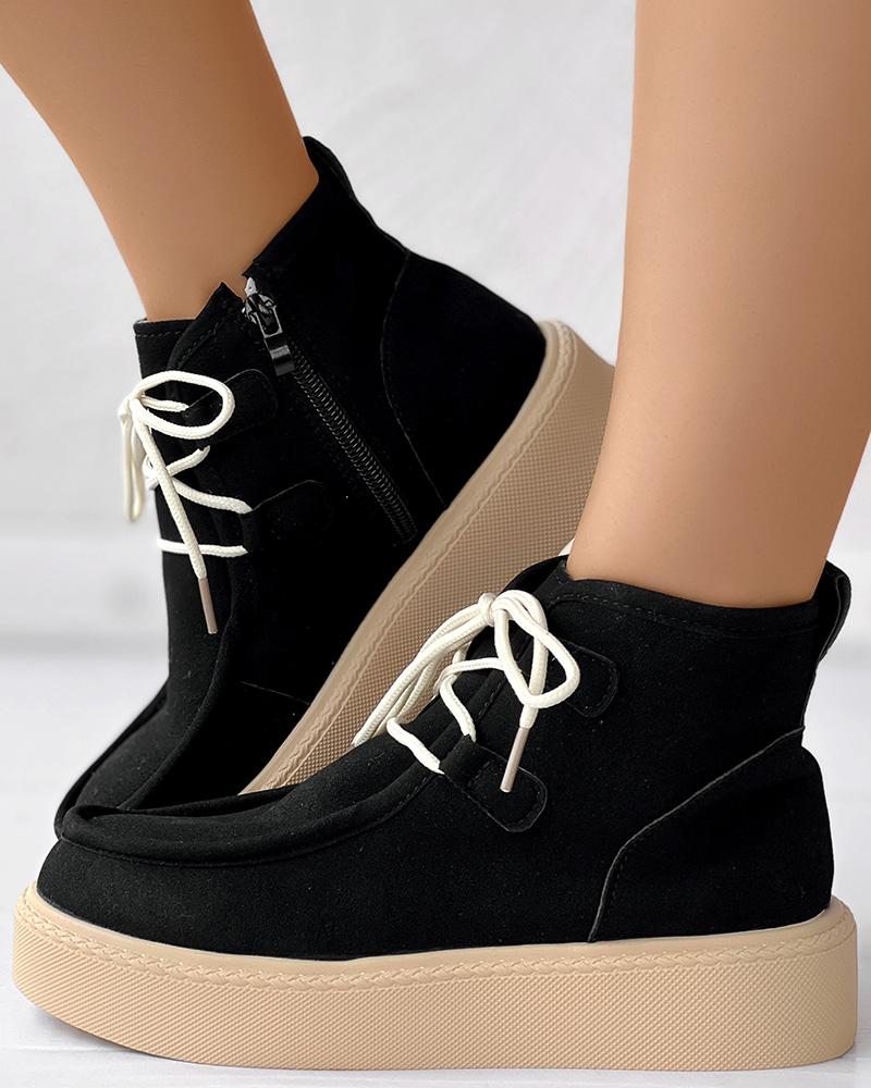 Lace up Platform Ankle Boots