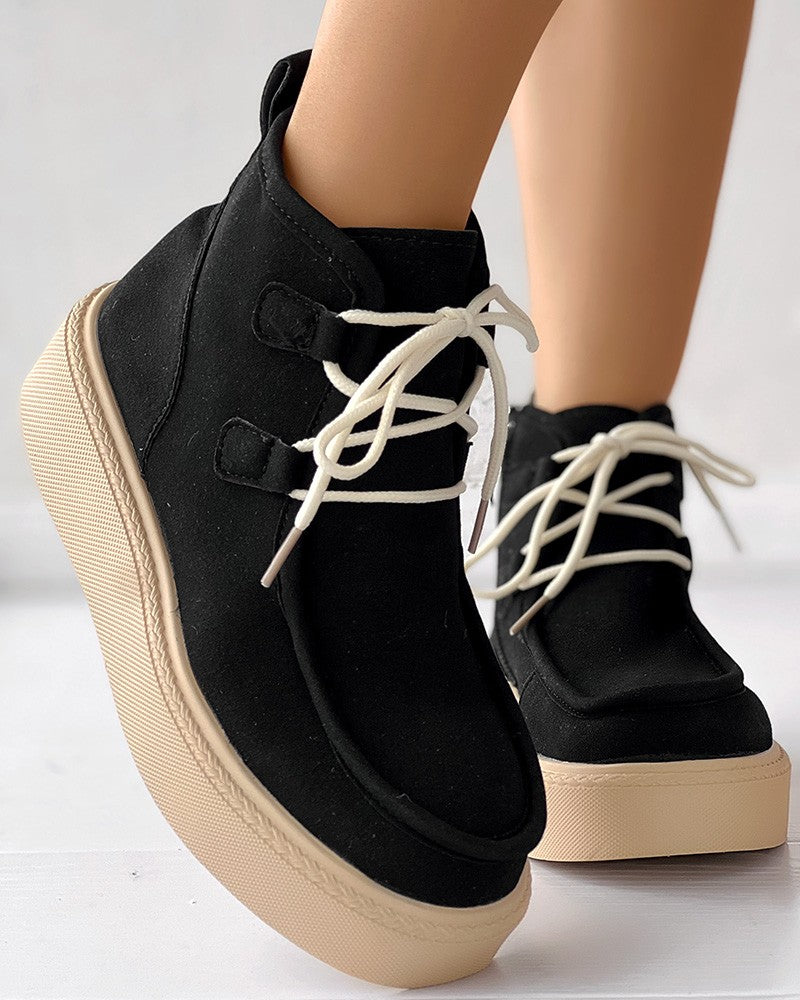 Lace up Platform Ankle Boots