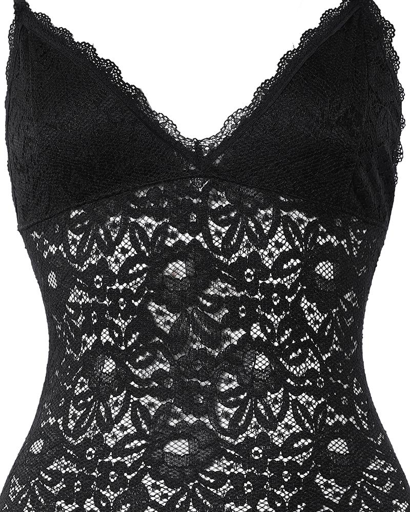 Spaghetti Strap Crochet Lace Cami Top