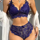 Bow Decor Cutout Lace Lingerie Set