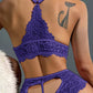 Bow Decor Cutout Lace Lingerie Set