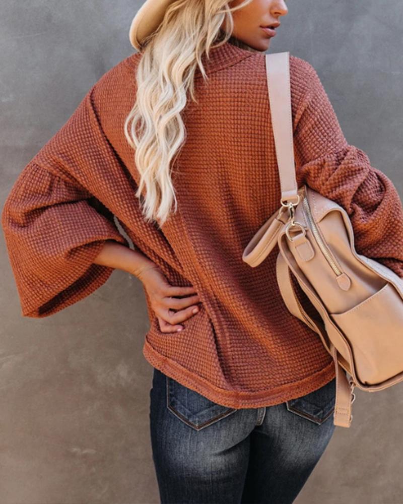 Solid Color Long Sleeve Top