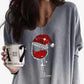 Gigot Sleeve Wine Glasses Print Ombre Top