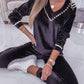 Beaded V Neck Sweatshirt & Cuffed Sweatpants Set