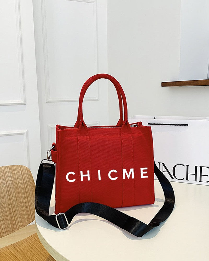 ChicMe Print Canvas Small Tote Bag