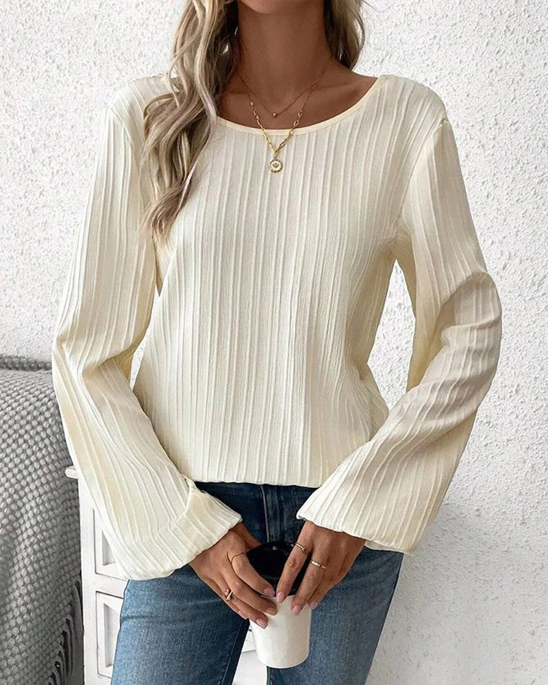 Contrast Lace Long Sleeve Top