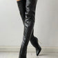 Zipper Knee High Thin Heel Boots