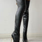 Zipper Knee High Thin Heel Boots