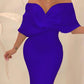 Cross Over Neck Fishtail Evening Dress