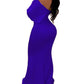 Cross Over Neck Fishtail Evening Dress