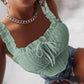 Eyelet Embroidery Frill Hem Tank Top