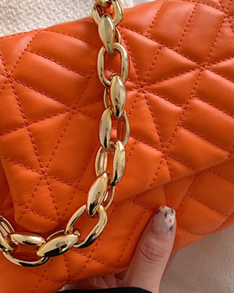 Quilted Chain Strap Flap Shoulder Bag