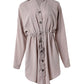 Roll Up Sleeve Buttoned Shirt Dress