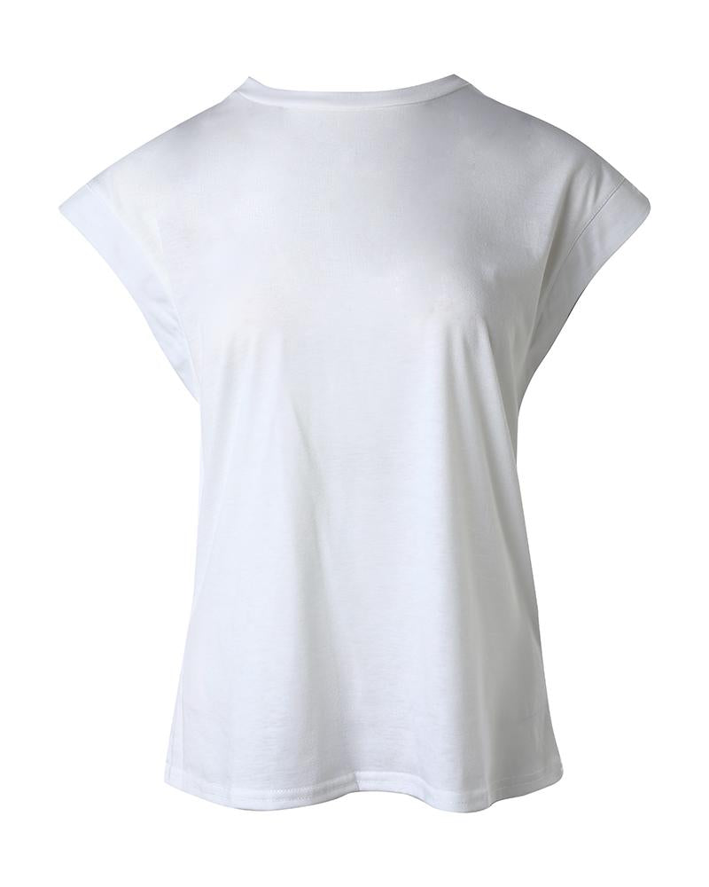 Cap Sleeve Round Neck T shirt