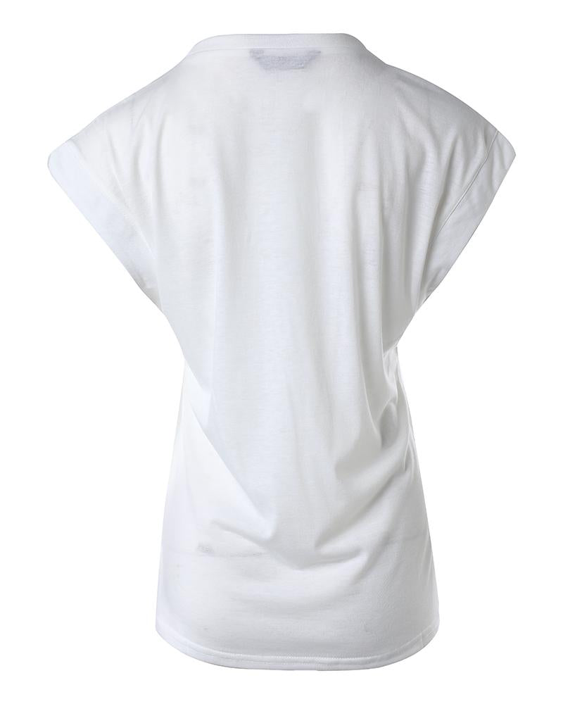 Cap Sleeve Round Neck T shirt