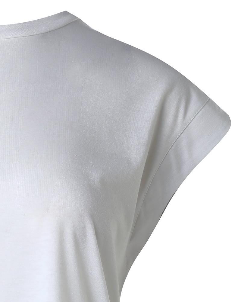 Cap Sleeve Round Neck T shirt