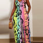 Snakeskin Print Wide Leg Jumpsuit